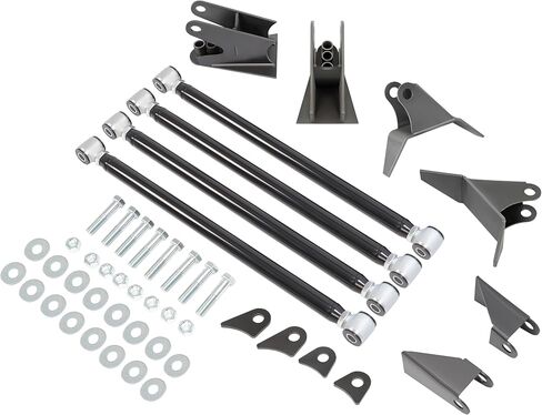 KUAFU Rear Triangulated 4 Link Suspension Kit & Weld On Triangulated Mount Bracket Kit Steel Air Ride Universal for Most Pickup Trucks Classic Car Ratrod Hotrod in Kuwait