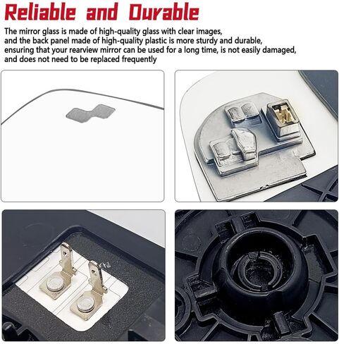 زجاج مرآة جانبية للسائق الأيسر مناسب لسيارة Mazda CX5 CX-5 2017-2023، Mazda CX9 CX-9 2016-2023-دعم اللوحة الخلفية، تسخين كهربائي، رؤية النقطة العمياء in Kuwait