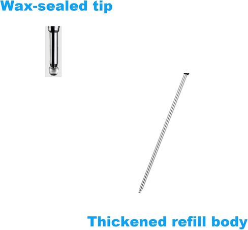 عبوات حبر جاف مقاس 4.5 بوصة للأقلام الملتوية، رأس متوسط ​​1 مم، (10 قطع حبر أسود) in Kuwait