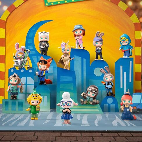 شخصيات صندوق عمياء من سلسلة POP MART Molly × Zootopia ذات العلامة التجارية المشتركة، ألعاب قابلة للتجميع، ديكورات منزلية، هدايا عيد ميلاد للعطلات للفتيات والفتيان، صندوق واحد in Kuwait