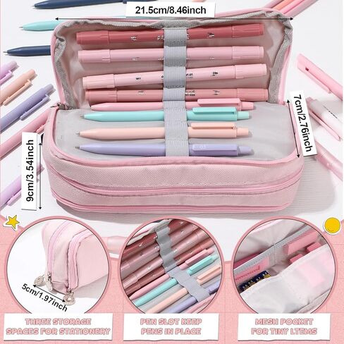 56 قطعة من اللوازم الجمالية مع مقلمة ذات سعة كبيرة وأقلام حبر جاف وأقلام تحديد وأقلام رصاص ميكانيكية وممحاة ومبراة لمكتب الكتابة الثابتة in Kuwait