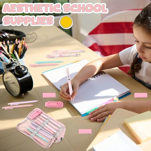 56 قطعة من اللوازم الجمالية مع مقلمة ذات سعة كبيرة وأقلام حبر جاف وأقلام تحديد وأقلام رصاص ميكانيكية وممحاة ومبراة لمكتب الكتابة الثابتة in Kuwait