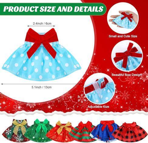 Soulchen 18 Pcs Christmas Doll Clothes Christmas Doll Accessories Outfit Dress Sweater Skirts Knitted Clothing with Santa Xmas Tree Elk Snowman Print for Holiday Xmas Gift in Saudi Arabia