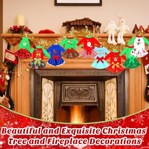 Soulchen 18 Pcs Christmas Doll Clothes Christmas Doll Accessories Outfit Dress Sweater Skirts Knitted Clothing with Santa Xmas Tree Elk Snowman Print for Holiday Xmas Gift in Saudi Arabia