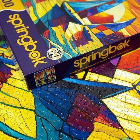 أحجية الصور المقطوعة 500 قطعة من Springbok's Sunset Sailing للبالغين - قطع فريدة من نوعها - صنع في الولايات المتحدة الأمريكية in Saudi Arabia