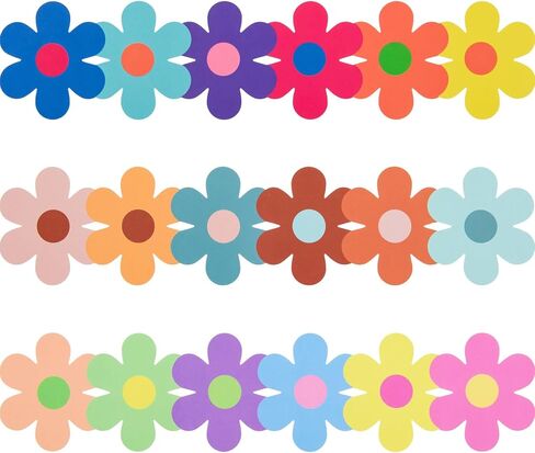 FOBSME 75.6 Feet Flower Bulletin Board Borders Colorful Flower Die-Cut Bulletin Board Trim Boho Floral Classroom Decorations for Chalkboard Blackboard Back to School Spring Summer Party Supplies in Kuwait
