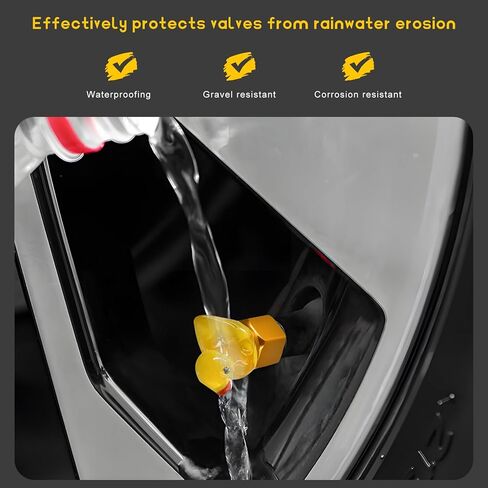 4 PCS Cute Duck Tire Valve Caps, Glow-in-The-Dark Duckling Valve Stem Covers Replacement, Interesting & Practical Duck Air Cap Tire Decoration for Car Bicycle Motorcycle Truck (Black) in Saudi Arabia