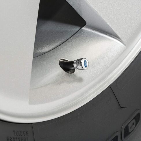 صورة iPick لسيارة Ford Mustang Tri-Bar باللون الأسود على أغطية جذعية لصمام الإطارات من الألومنيوم سهلة الإمساك باللون الفضي in Kuwait
