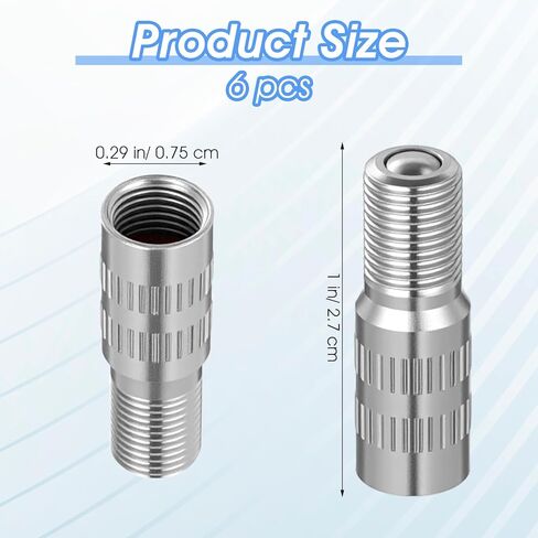 6 قطع 27 ملم صمام الإطارات موسع برغي على غطاء صمام السيارة الجذعية موسعات عالمية مطلية بالنحاس عجلة الإطارات قبعات محول موسع لسيارة شاحنة دراجة نارية اكسسوارات الرجال الفضة in Kuwait