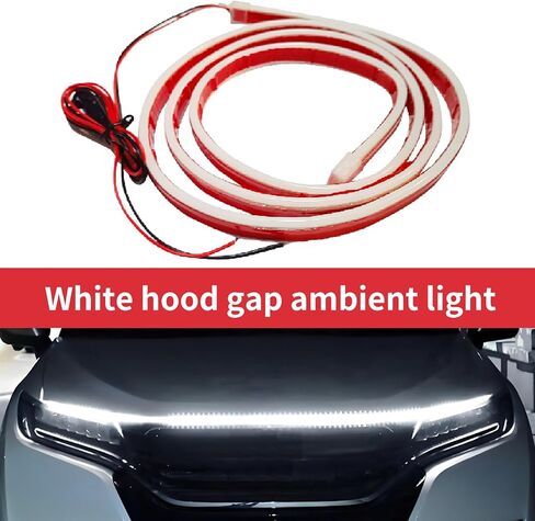 1 Pcs Car Led Hood Light Strip Flexible Waterproof Through-Type Gap Light Guide Strip Center Grille Led Light Strip Scanning Lights for Car, SUV,Truck (70 Inches White) in Saudi Arabia