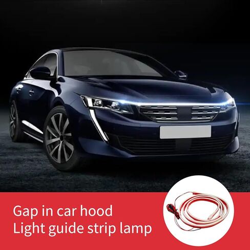 1 Pcs Car Led Hood Light Strip Flexible Waterproof Through-Type Gap Light Guide Strip Center Grille Led Light Strip Scanning Lights for Car, SUV,Truck (70 Inches White) in Saudi Arabia