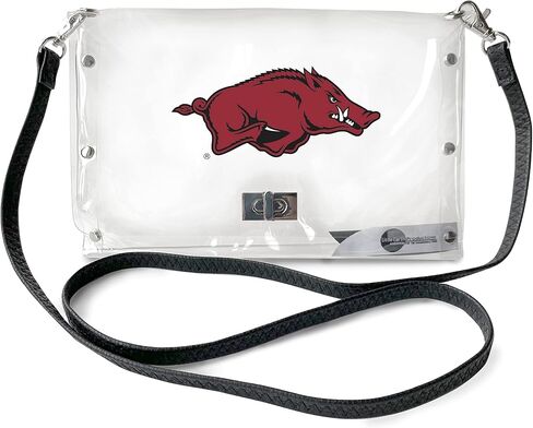 محفظة Littlearth النسائية NCAA Syracuse Orange Clear Envelope Wallet مع حزام أسود أنيق، شفافة، 10 بوصة × 6.5 بوصة × 0.5 بوصة in Kuwait