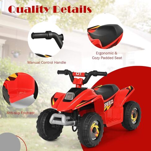 HONEY JOY Ride On ATV, 6V Mini Off-Road Battery Powered Motorized Quad for Kids, Anti-Slip Wheels, RWD 4-Wheeler Electric Ride On Toy Car for Toddlers (Blue) in Saudi Arabia
