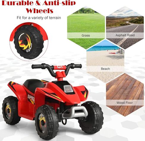 HONEY JOY Ride On ATV, 6V Mini Off-Road Battery Powered Motorized Quad for Kids, Anti-Slip Wheels, RWD 4-Wheeler Electric Ride On Toy Car for Toddlers (Blue) in Saudi Arabia