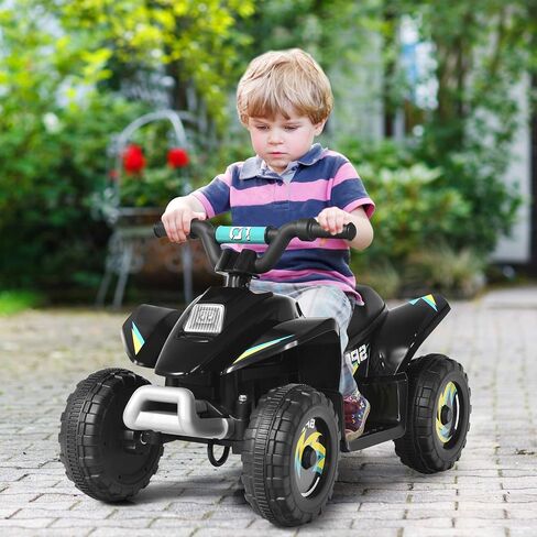 HONEY JOY Ride On ATV، 6 فولت بطارية صغيرة للطرق الوعرة تعمل بمحرك رباعية للأطفال، عجلات مضادة للانزلاق، سيارة ركوب كهربائية ذات 4 عجلات RWD للأطفال الصغار (أزرق) in Saudi Arabia