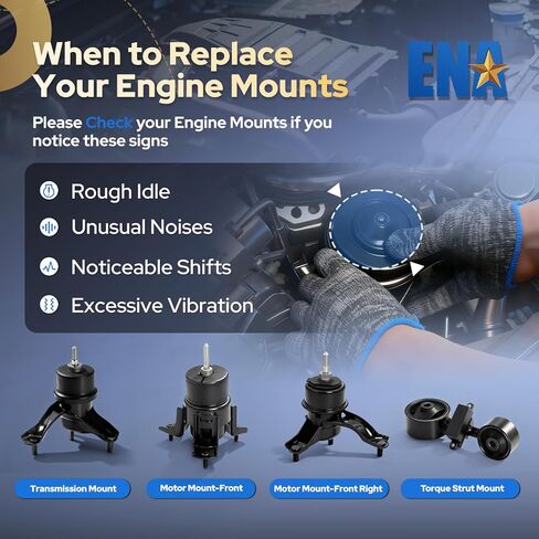 ENA حامل عزم دوران المحرك الأمامي متوافق مع Toyota 2004-2008 Camry 2002-2006 Solar 2.4L استبدال تلقائي لـ A4204 in Kuwait