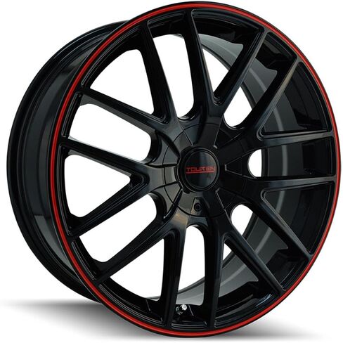 TR60 20x8.5, Bolt Pattern: 5x112/120, Offset: 40, BLACK/RED RING, set of 1 in Saudi Arabia