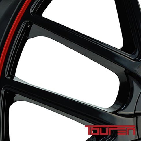 TR60 20x8.5, Bolt Pattern: 5x112/120, Offset: 40, BLACK/RED RING, set of 1 in Saudi Arabia