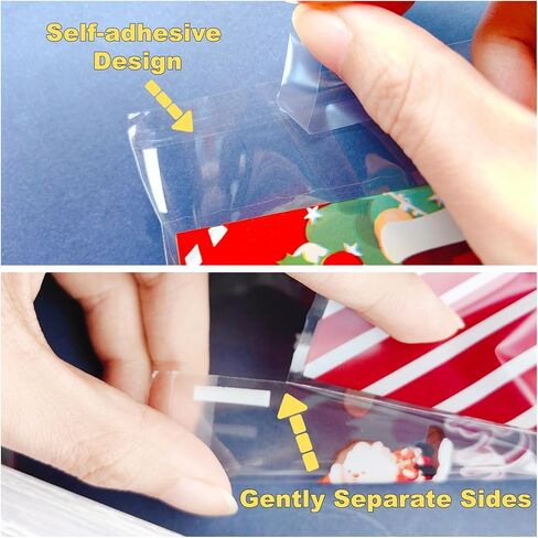 UTOYSOV 400 PCS Christmas Candy Bags, 12 Styles Self Adhesive Trick or Treat Cookie Bags for Party Gift Supplies, Cellophane Christmas Goodie Bags in Saudi Arabia