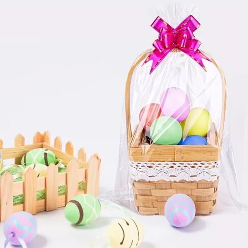 KoberrLi 12x18 inch Gift Basket Wrapping Plastic Bags 10 Count Clear Basket Wrap Cellophane Bags for Easter Party Boxes Blanket Quilt in Saudi Arabia