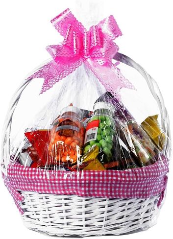 KoberrLi 12x18 inch Gift Basket Wrapping Plastic Bags 10 Count Clear Basket Wrap Cellophane Bags for Easter Party Boxes Blanket Quilt in Saudi Arabia