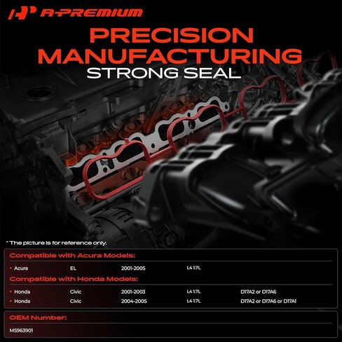 A-Premium Lower and Upper Engine Intake Manifold Gasket Set Compatible with Honda Civic & Acura EL, 2001 2002 2003 2004 2005, 1.7L in Saudi Arabia