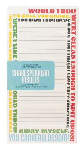 مفكرة The Unemployed Philosophers Guild Shakespearean Insults Notepad - 65 لوحة ملاحظات مكتبية سهلة التمزق مع 4 تصميمات متبادلة للصفحات، 8.25 بوصة × 4.25 بوصة in Saudi Arabia