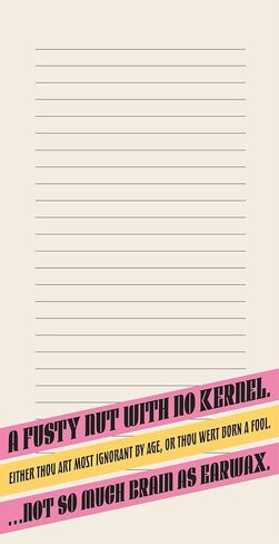 مفكرة The Unemployed Philosophers Guild Shakespearean Insults Notepad - 65 لوحة ملاحظات مكتبية سهلة التمزق مع 4 تصميمات متبادلة للصفحات، 8.25 بوصة × 4.25 بوصة in Saudi Arabia