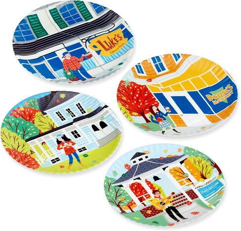 Hallmark Gilmore Girls Appetizer Plates, Set of 4 (Luke's Diner, Doose's Market, Stars Hollow) Mom Gift for Mothers Day in Saudi Arabia