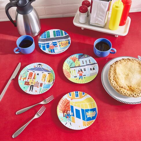 Hallmark Gilmore Girls Appetizer Plates, Set of 4 (Luke's Diner, Doose's Market, Stars Hollow) Mom Gift for Mothers Day in Saudi Arabia