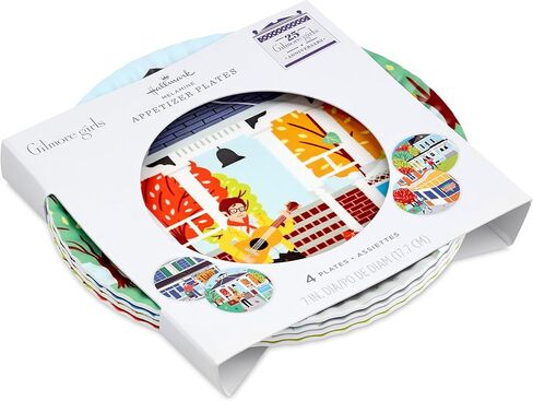 Hallmark Gilmore Girls Appetizer Plates, Set of 4 (Luke's Diner, Doose's Market, Stars Hollow) Mom Gift for Mothers Day in Saudi Arabia