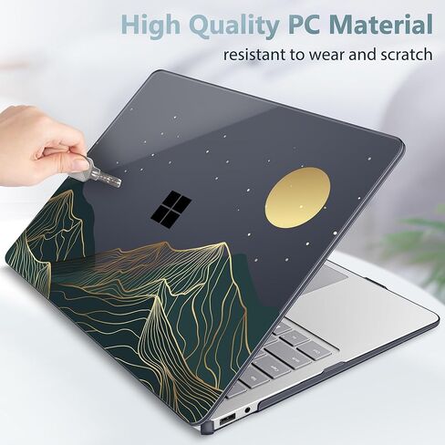 حافظة مطبوعة من Mektron لجهاز 2025 Microsoft Surface Laptop Windows 11 Copilot+ PC Surface Laptop 13 بوصة غطاء شاشة تعمل باللمس يناسب الطراز 2095، رخام وردي in Saudi Arabia