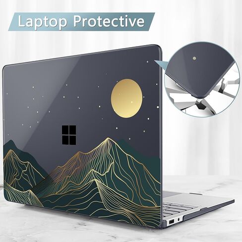 حافظة مطبوعة من Mektron لجهاز 2025 Microsoft Surface Laptop Windows 11 Copilot+ PC Surface Laptop 13 بوصة غطاء شاشة تعمل باللمس يناسب الطراز 2095، رخام وردي in Saudi Arabia