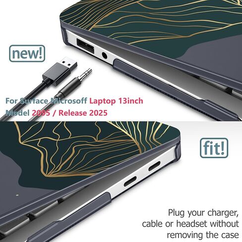 حافظة مطبوعة من Mektron لجهاز 2025 Microsoft Surface Laptop Windows 11 Copilot+ PC Surface Laptop 13 بوصة غطاء شاشة تعمل باللمس يناسب الطراز 2095، رخام وردي in Saudi Arabia