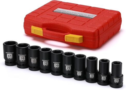 MIXPOWER 1 Inch Drive Deep Impact Socket, CR-MO, 33mm, 6 Point, Radius Corner Design, Chamfered Opening, Axle Nut Impact Grade Socket for Easy Removal in Kuwait