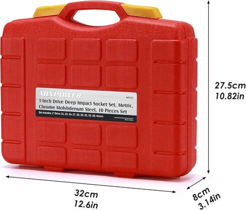 MIXPOWER 1 Inch Drive Deep Impact Socket, CR-MO, 33mm, 6 Point, Radius Corner Design, Chamfered Opening, Axle Nut Impact Grade Socket for Easy Removal in Kuwait