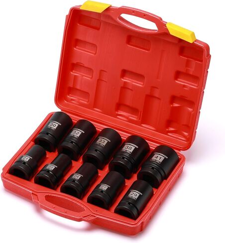 MIXPOWER 1 Inch Drive Deep Impact Socket, CR-MO, 33mm, 6 Point, Radius Corner Design, Chamfered Opening, Axle Nut Impact Grade Socket for Easy Removal in Kuwait