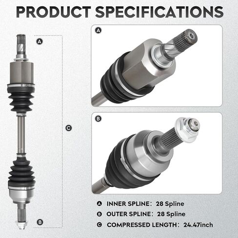 NEW Front Left CV Axle Driver Side Shaft Assembly fits for Mazda 3 2005-2006 2.3L, for Mazda 5 2006 2007 2008 2.3L, Only for Automatic Trans, for 66-8172 in Saudi Arabia