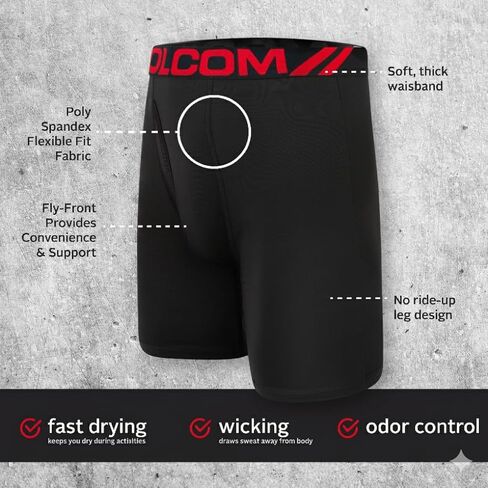 Volcom Mens Boxer Briefs Poly Spandex Performance Boxer Briefs Underwear in Saudi Arabia