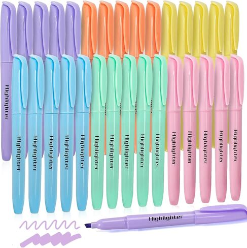 Duchong 30 Count Highlighters, Chisel Tip Dry-Quickly Highlighter Markers, Highlighters Assorted Colors for Adult Kids, Office Classroom Must Have, School Supplies for Teachers in Saudi Arabia