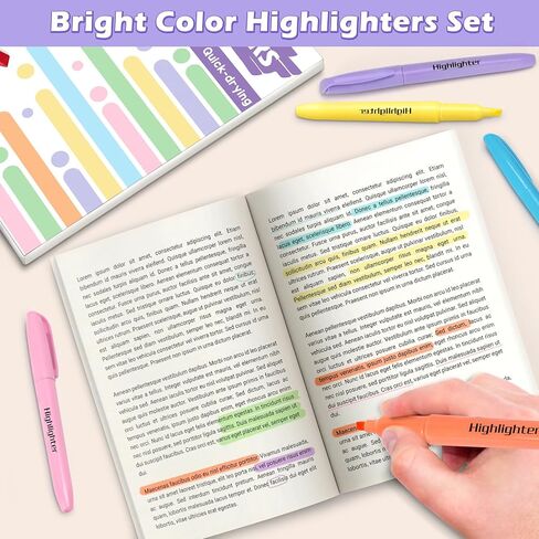 Duchong 30 Count Highlighters, Chisel Tip Dry-Quickly Highlighter Markers, Highlighters Assorted Colors for Adult Kids, Office Classroom Must Have, School Supplies for Teachers in Saudi Arabia