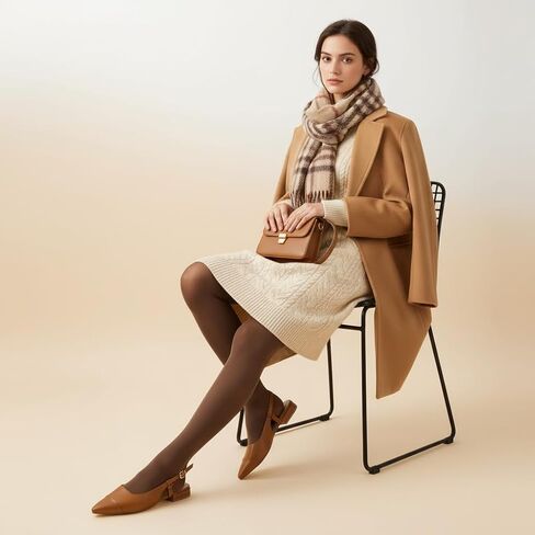 CUSHIONAIRE Women's Forever Pointed Toe Sling Back Dress Shoe +Memory Foam, Wide Widths Available in Saudi Arabia
