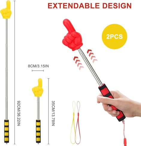2pcs Telescopic Classroom Hand Pointer with Soft Handle Stick Mini Extendable Fun Teacher Hand Pointer Finger,Elementary School Kindergarte Classroom Supplies in Saudi Arabia