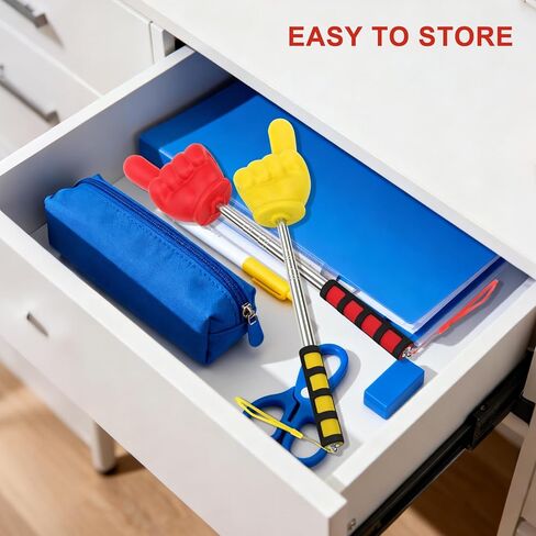 2pcs Telescopic Classroom Hand Pointer with Soft Handle Stick Mini Extendable Fun Teacher Hand Pointer Finger,Elementary School Kindergarte Classroom Supplies in Saudi Arabia