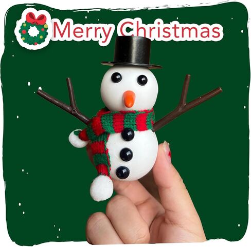 BOUYEKIDZ 12 Pack Build a Snowman Kit-Stocking Stuffers for Kids-Christmas Crafts for Kids,air Dry Clay-Christmas Toys Gifts for Age 3 4 5 6 7 8+ Years Old Boys Girls in Saudi Arabia