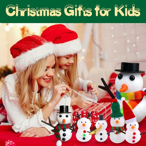 BOUYEKIDZ 12 Pack Build a Snowman Kit-Stocking Stuffers for Kids-Christmas Crafts for Kids,air Dry Clay-Christmas Toys Gifts for Age 3 4 5 6 7 8+ Years Old Boys Girls in Saudi Arabia