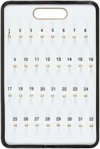 لوحة حامل المفاتيح MICRO TEC Masonite - 38 خطافًا بقفل زنبركي - منظم مفاتيح مثبت على الحائط مع زخرفة معدنية ومقبض - خزانة مفاتيح مقاس 16 بوصة × 23-1/2 بوصة للوكلاء والكراجات والمكاتب - حزمة من قطعة واحدة in Kuwait