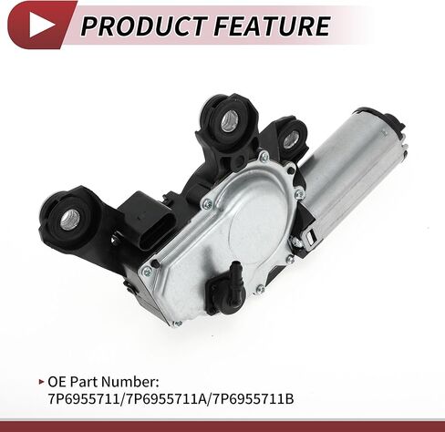 Windshield Wiper Motor for VW Touareg 2011-2017 Rear Windscreen Wiper Motor Replacement No.7P6955711/7P6955711A/7P6955711B 4 Pin in Saudi Arabia