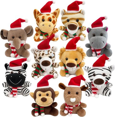 مجموعة حيوانات محشوة صغيرة من Spoilu، 12 قطعة حيوانات قطيفة لطيفة، ألعاب قطيفة صغيرة على شكل حيوانات الغابة مقاس 4.5 بوصة، مناسبة للحفلات ذات الطابع الحيواني in Kuwait