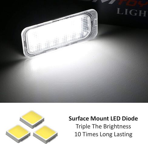 iJDMTOY Xenon White Full LED License Plate Light Kit Compatible with Ford C-Max Edge Transit Connect Ecosport Ranger, Jaguar XF XJ, 18-SMD White LED & Can-Bus Error Free in Saudi Arabia
